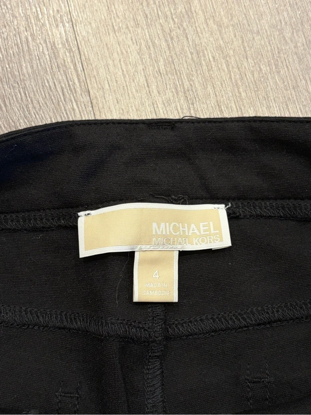 Michael Kors Black Skinny Pants with Gold Button Detail